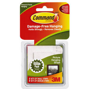 Command 4-pack White Small Picture Hanging Strips