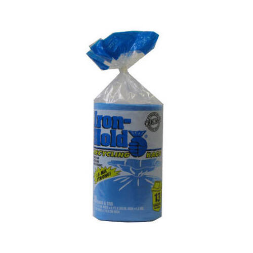 Iron-Hold 618781-XCP6 Kitchen Trash Bags 13 gal Twist Tie Blue - pack of 6
