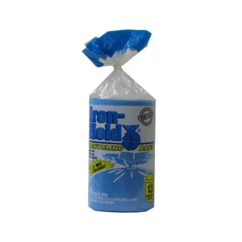 Iron-Hold 618781 Kitchen Trash Bags 13 gal Twist Tie Blue