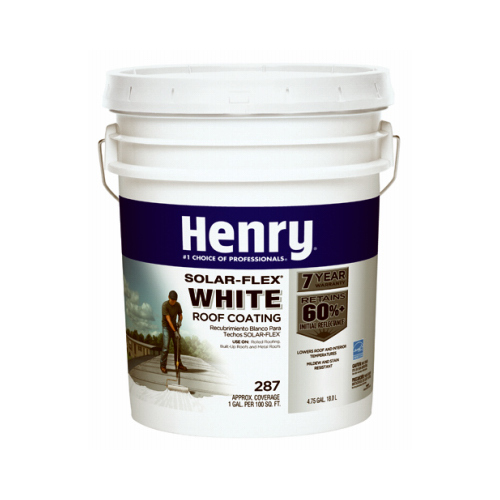 HENRY HE287SF073 HE287SF871 Elastomeric Roof Coating, White, 5 gal Pail, Cream