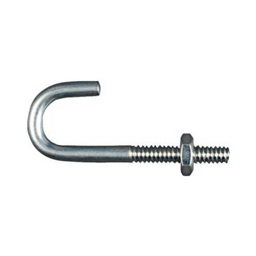 2195BC Series J-Bolt, 3/16 in Thread, 0.96 in L Thread, 1-7/8 in L, 40 lb Working Load, Steel - pack of 10