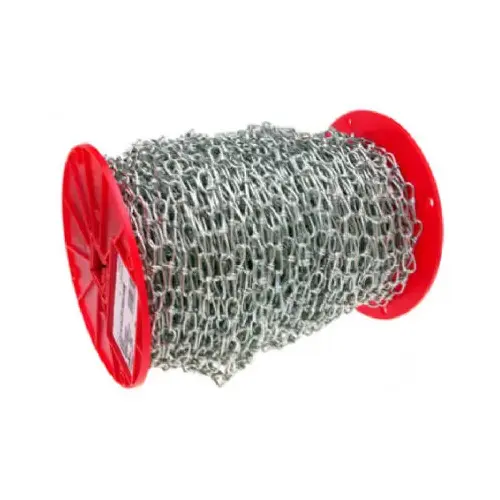 Campbell T0724627N Double Loop Chain, 4/0, 100 ft L, 365 lb Working Load, Low Carbon Steel, Zinc