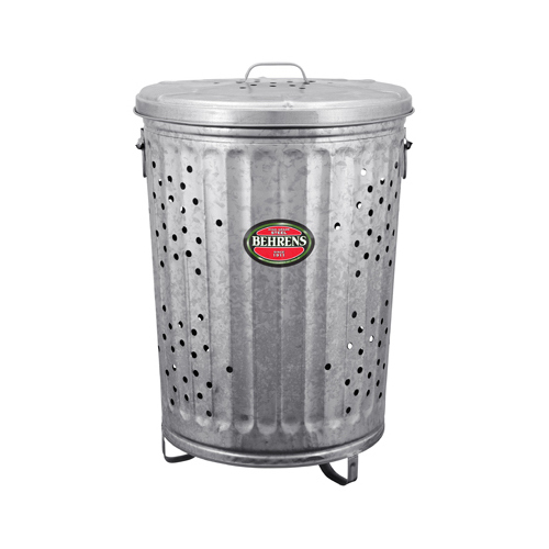 Behrens RB20 Trash Burner Can 20 gal. Galvanized Steel Composter/Rubbish Burner Animal Proof/Animal Resistan Lid Silver