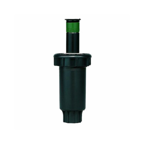 54534 Pop-Up Sprinkler, 1/2 in Connection, 2 in H Pop-Up, 15 ft, Plastic Black