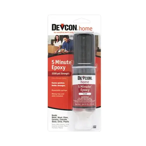 Epoxy Anchoring Adhesive, Amber, Liquid, 0.84 oz Syringe