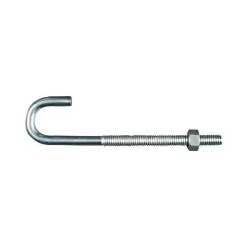 J-Bolt Zinc-Plated Silver Steel 5" L Zinc-Plated