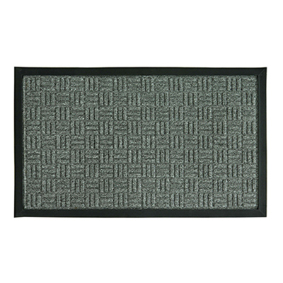 Fanmats 58775 Floor Mat, 30 in L, 18 in W, Parquet Pattern, Olefin Surface, Gray