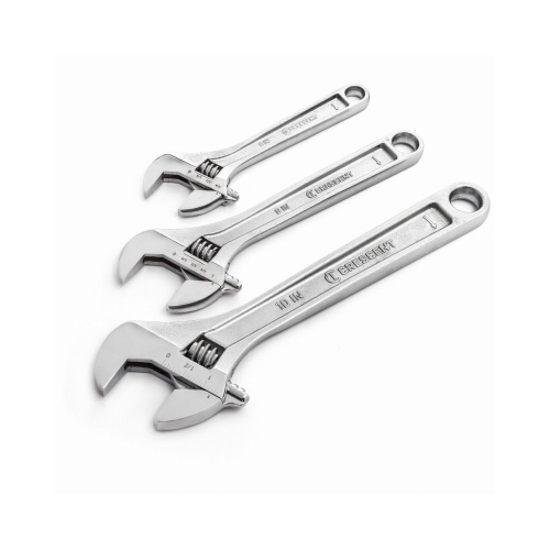 Wrench Set, 3-Piece, Alloy Steel, Polished/Satin Chrome