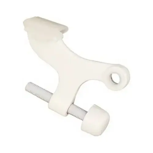 Hinge Pin Door Stop Zinc White Mounts to door White