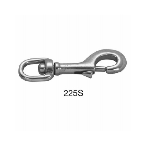 CAMPBELL CHAIN T7631304 Round Swivel Eye Bolt Snap 1/2" D X 3-5/16" L Polished Stainless Steel 170 lb Polished
