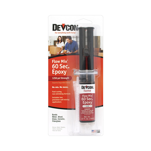 Devcon 21445-XCP6 Epoxy Adhesive, Clear, Liquid, 0.47 oz Syringe - pack of 6