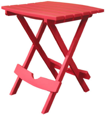 Adams 8510-26-3734 Side Table Quik-Fold Cherry Red Rectangular Resin Folding Cherry Red