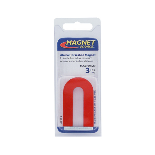 Magnet Source 07225 Horseshoe Magnet 2.375" L X 1.187" W Red 3 lb. pull Red