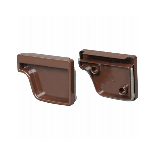 Gutter End Cap Set 4.6" H X 2" W X 5" L Brown Vinyl K Brow - 2 per pack x14 packs