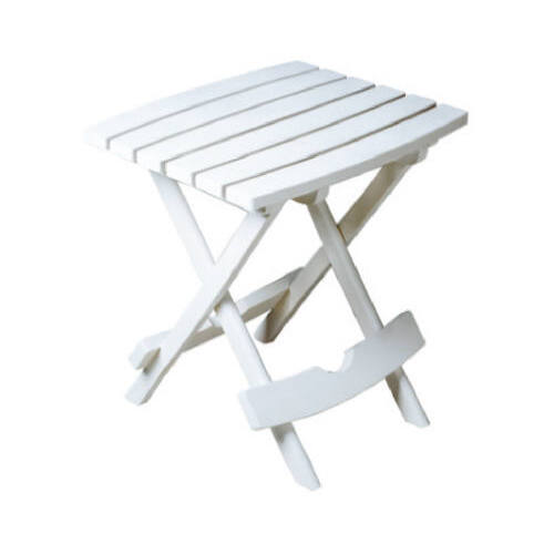 Side Table Quik-Fold White Rectangular Resin Folding White
