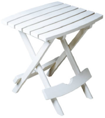 Adams 8510-48-3734 Side Table Quik-Fold White Rectangular Resin Folding White