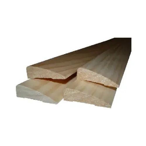 Ranch Base Moulding, 96 in L, 3-1/4 in W, 7/16 in Thick, Solid Pine - pack of 4