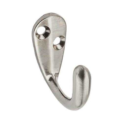 National Hardware N325-506 Clothes Hook 1.47" L Satin Nickel Silver Zinc 35 lb. cap. Satin Nickel