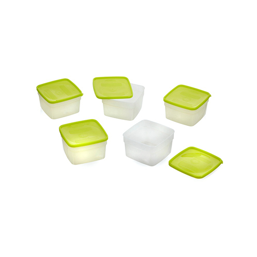 Storage Container, 1 pt Capacity, Plastic, Clear, 4-1/4 in L, 4-1/4 in W, 6-1/4 in H - pack of 30