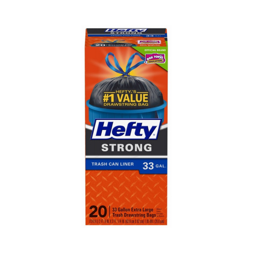 Hefty Strong 33-Gallon Trash Can Liner Extra Large Drawstring