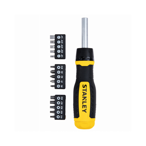 Ratcheting Screwdriver Set Assorted Black/Yellow