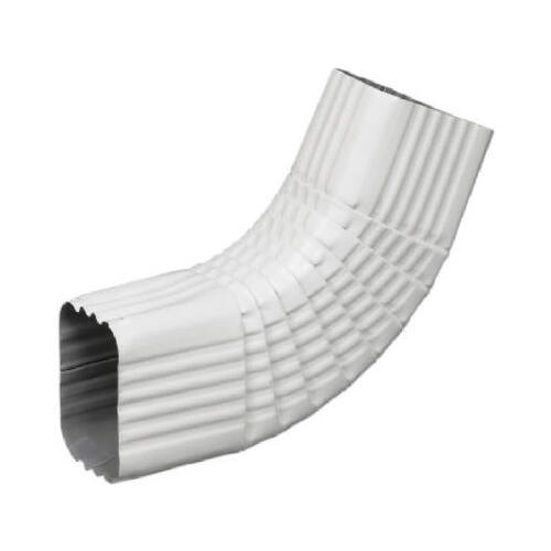 Gutter Side Elbow, Style B, 75 Degree, White Aluminum, 3 x 4 In.