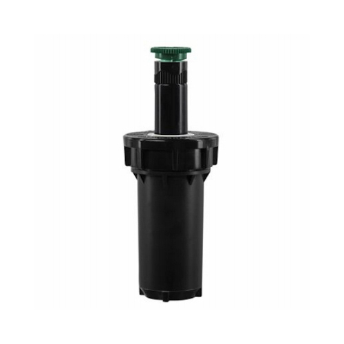 54507 Sprinkler Head with Nozzle, 1/2 in Connection, Female Thread, 2 in H Pop-Up, 4 to 8 ft, Adjustable Nozzle Black