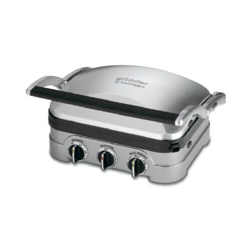 Cuisinart GR-4NP1 Griddle/Grill Griddler Silver Stainless Steel Nonstick Surface 102 sq in Silver