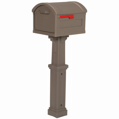 Gibraltar Mailboxes GHC40M01 Mailbox Gibraltar es Grand Haven Classic Plastic Post Mount Mocha Powder Coated