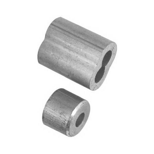 Ferrule and Stop Aluminum 520 lb. cap. Silver - pack of 5