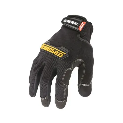 Ironclad GUG-04-L Cut-Resistant Gloves: Size Large, ANSI Puncture 3, Suede & Nylon Lined, Suede & Nylon Black
