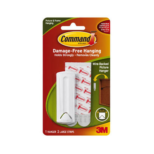 Picture Hanger Command White Wire-Backed 5 lb White