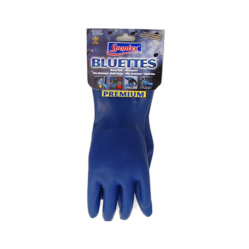 Household Protective Gloves, M, Longer Cuff, Neoprene, Blue