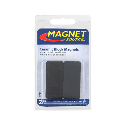 Magnet Source 07044 Block Magnets 1.875" L X .875" W Black 3 lb. pull Black