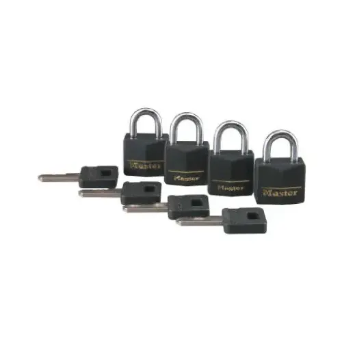 Padlock 3/4" H X 3/4" W X 3/4" L Laminated Steel 4 pk Keyed Alike