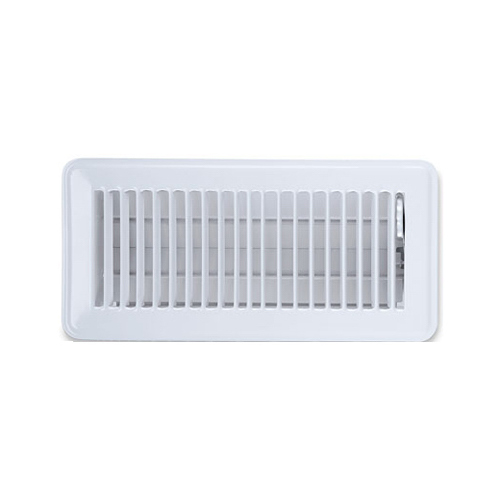 Floor Register 4" H X 10" W 1-Way White Metal White