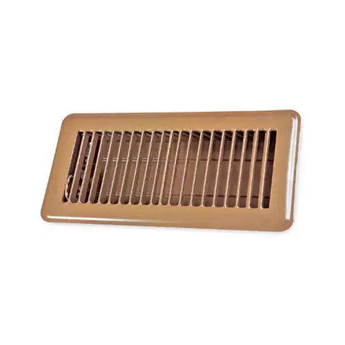 American Metal Products 413B4X10 Floor Register 4" H X 10" W Brown Steel Brown