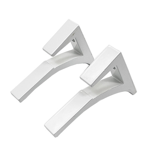 CRL SC5W White - Aluminum Shelf Bracket for 3/8" to 1/2" Glass - pack of 2
