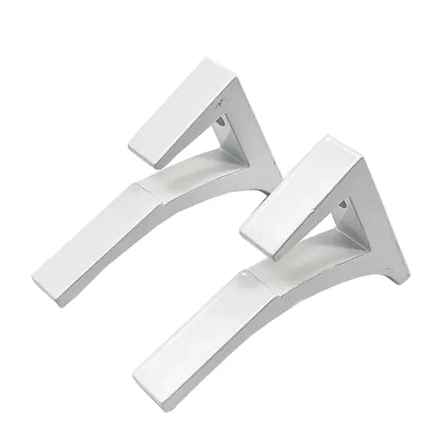 White - Aluminum Shelf Bracket for 3/8" to 1/2" Glass - pack of 2