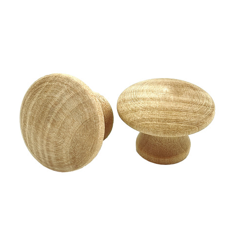 1-1/4" (32 mm) Diameter Allison Value Cabinet Knob Unfinished Wood, Birch Finish