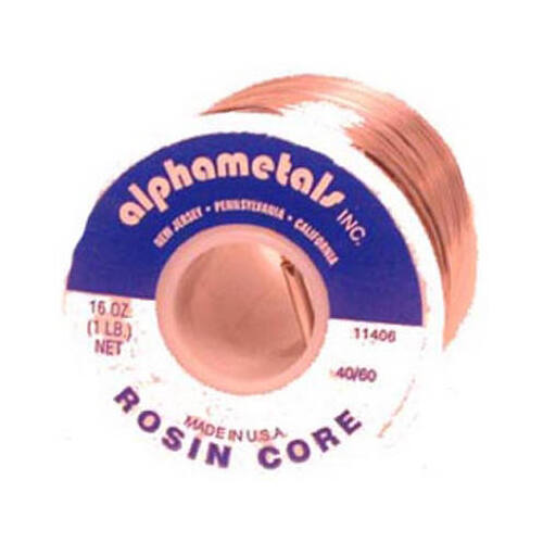 Rosin Core Solder Wire 16 oz 0.09" D Tin/Lead 40/60