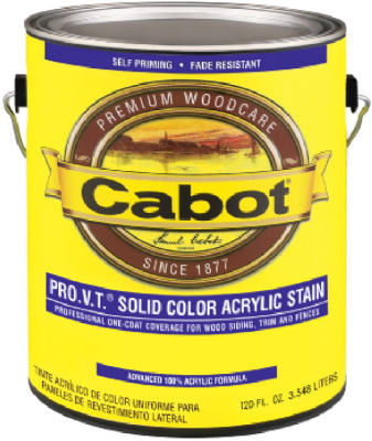 Cabot 140.0000812.008 800 Series 140.000.008 Solid Color Siding Stain, Natural Flat, Ultra White, Liquid, 5 gal, Can