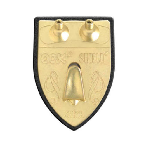 Shield Hanger, 50 lb, Steel, Brass, Gold Pair