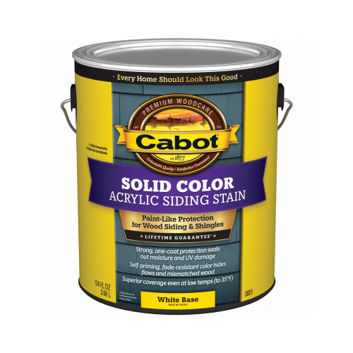 Cabot 140.0000801.007 800 Series 140.000.007 Solid Color Siding Stain, Natural Flat, Liquid, 1 gal, Can