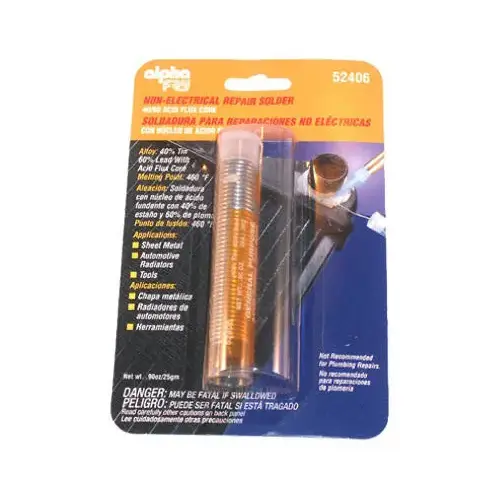 Repair Solder 0.9 oz Acid Core 0.06" D Tin/Lead 40/60