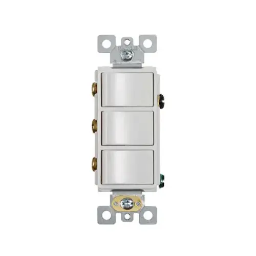 3-Function Rocker Switch Wall Control for Bathroom Exhaust Fan White