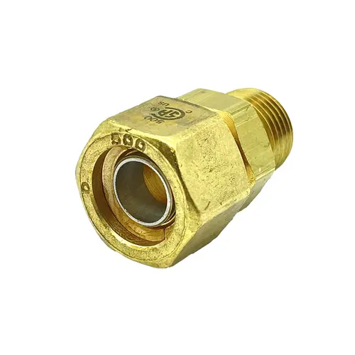 OMEGA FLEX FGP-FST-500 TRACPIPE AUTOFLARE FITTING, SOLID BRASS, 1/2 IN