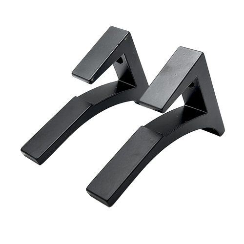 CRL SC5BL Black - Aluminum Shelf Bracket for 3/8" to 1/2" Glass - pack of 2