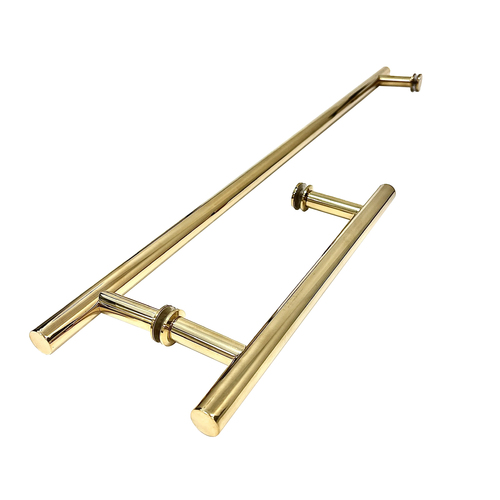 Brixwell TBL-824C-PB 24 Inches Center To Center Towel Bar, 8 Inches Center To Center Handle Ladder Pull Towel Bar And Handle Combo Polished Brass