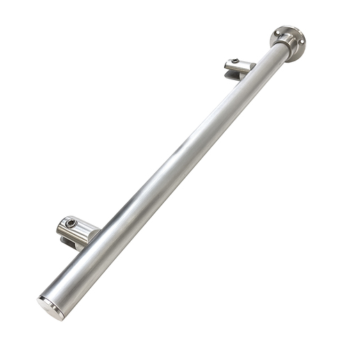 CRL PP56EBS Brushed Stainless 18" High 1" Round PP56 Slimline Series Straight Front Counter/Partition End Post